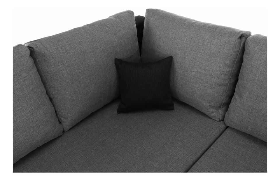 Rohová sedací souprava Udan černá + svetlošedá (P)