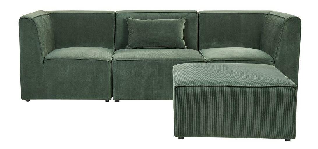 Pohovka trojsedačka s taburetkou Lemia (zelená)