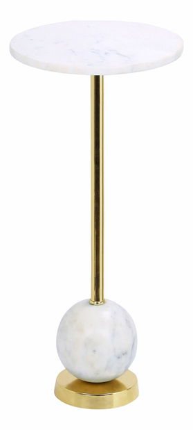 Příruční stolek Silvania (mosazná + mramor)