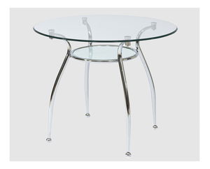 Jídelní stůl Francisca (sklo + chromová) (pro 4 osoby)