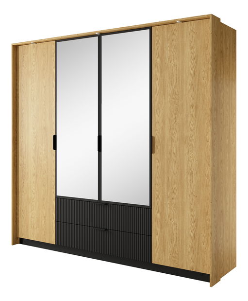 Šatní skříň Balneo (dub baltic + černá)