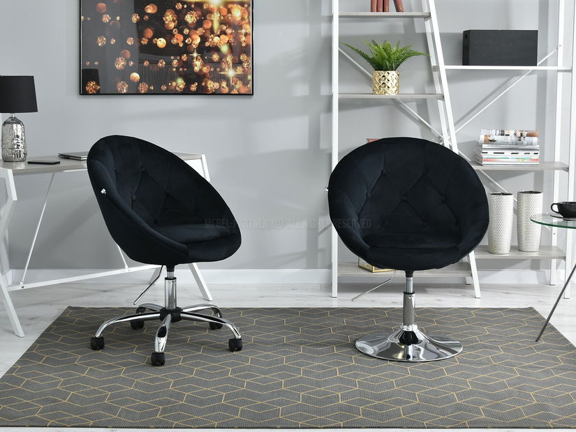 Křeslo Lush 3 (černá + chromová)