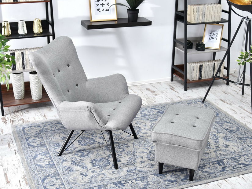 Relaxační křeslo Dawntawn (šedá + černá)