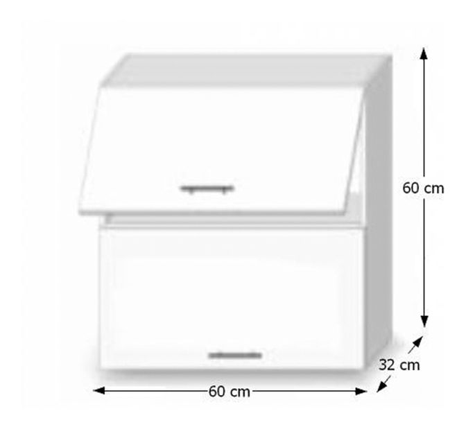 Horní kuchyňská skříňka Lilouse G 60 U (bílá + dub sonoma) *výprodej