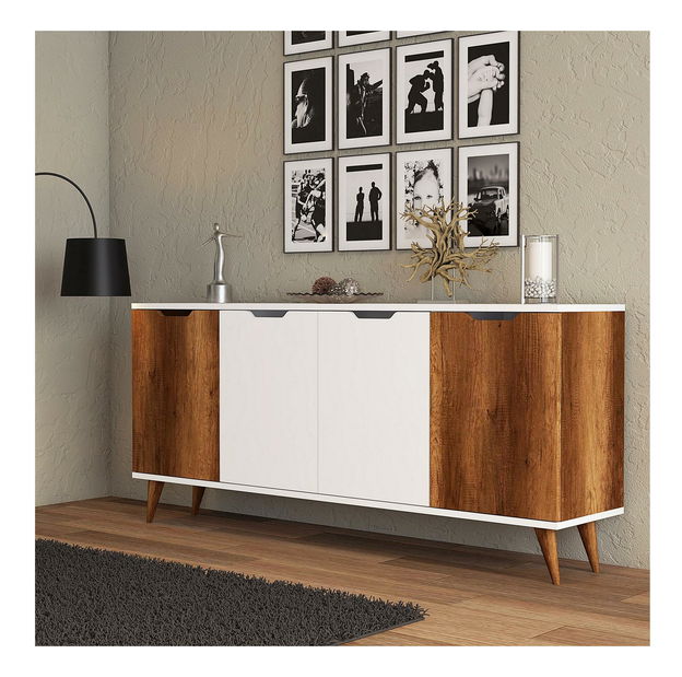  Konzolový stolek Napose (ořech barokní + bílá)