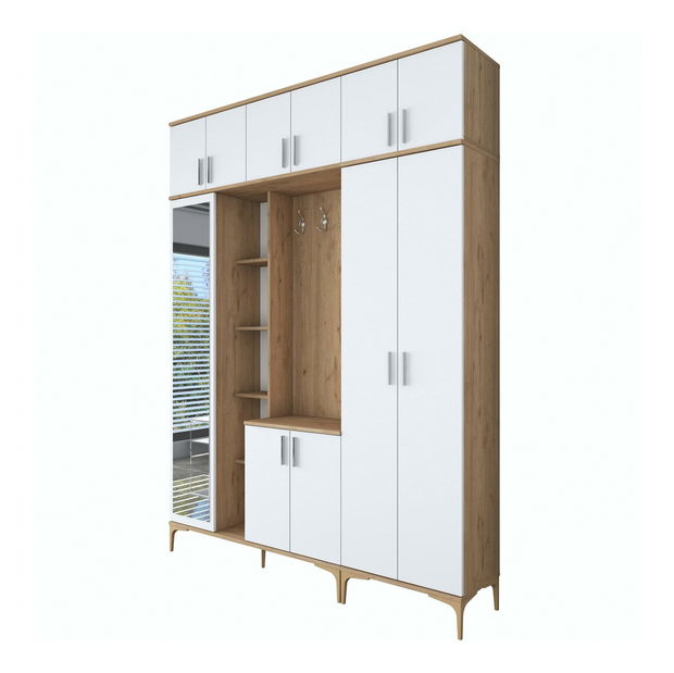 Předsíň Emily 28 (se zrcadlem) (ořech + bílá)