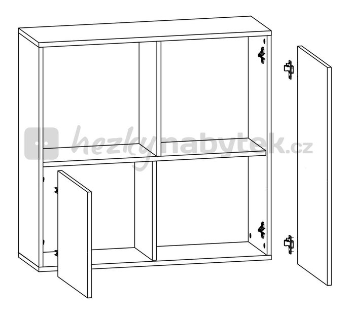 Skříňka na stěnu BRW Graphic SFW2D/86/75 lesk bílý