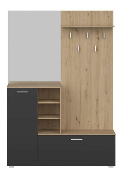 Předsíňová sestava Vetlandi (dub artisan + grafit) (se zrcadlem) *bazar