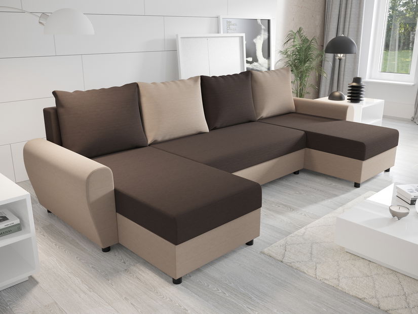 Rohová sedací souprava U Fleur U (oranžová + černá)