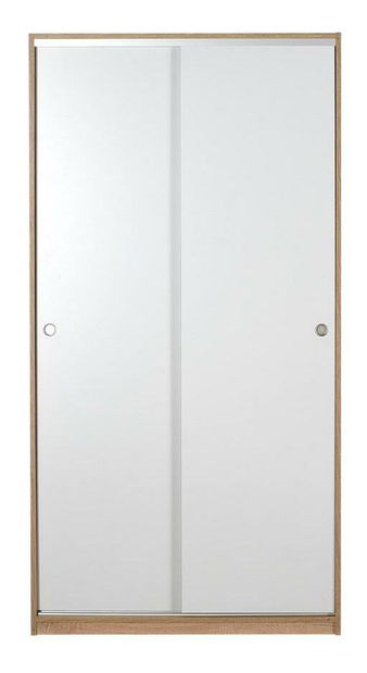 Šatní skříň s posuvnými dveřmi Seworella 1 (lososová bílá + světlé dřevo)