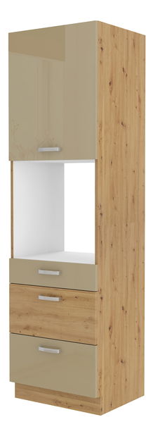 Potravinová kuchyňská skříňka na troubu Arryn 60 DPS-210 3S 1F (dub artisan + lesk cappucino)