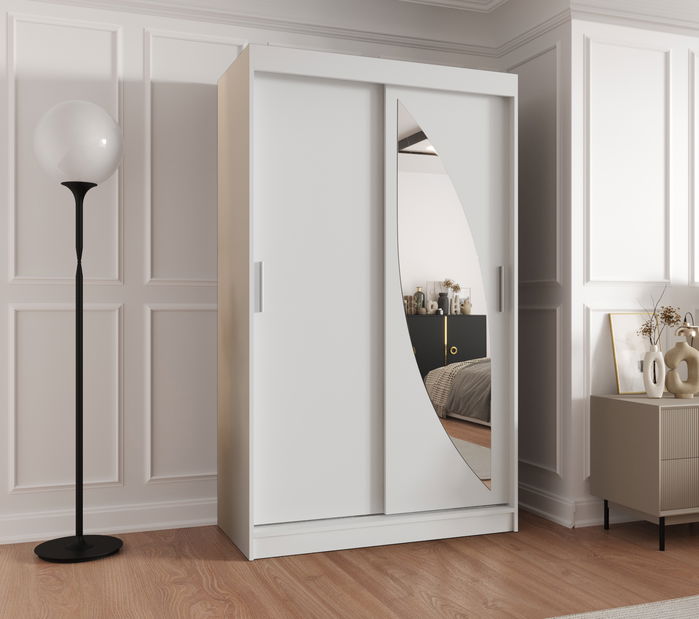 Šatní skříň 120 cm Milain (bílá)