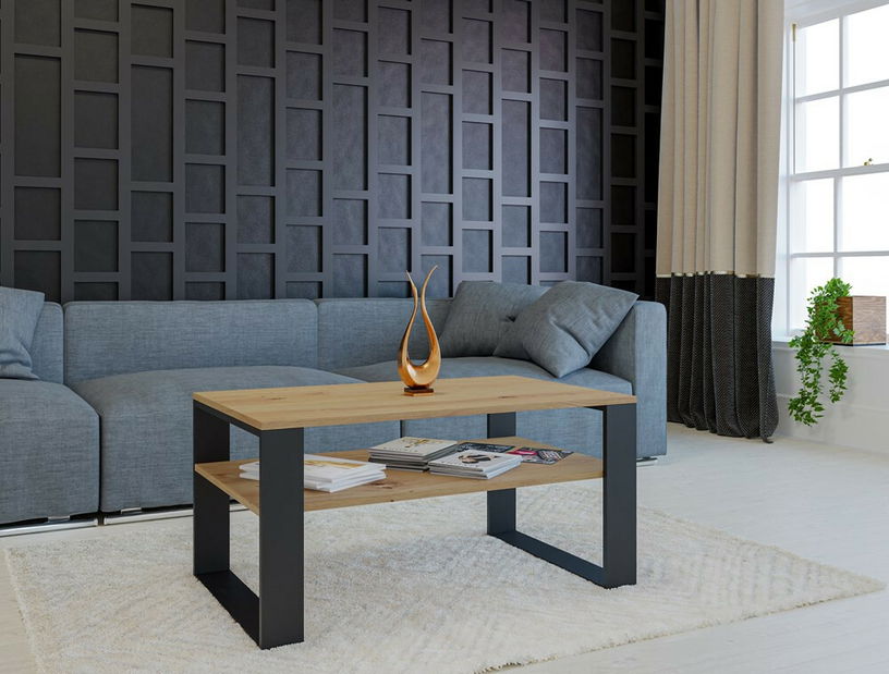 Konferenční stolek Maduro 2 (dub artisan + černá)