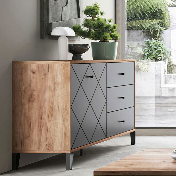 Komoda Baiano (dub artisan + grafit)
