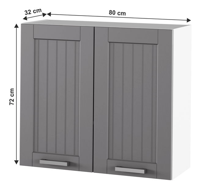 Horní kuchyňská skříňka Janne Typ 11 (tmavě šedá + bílá)