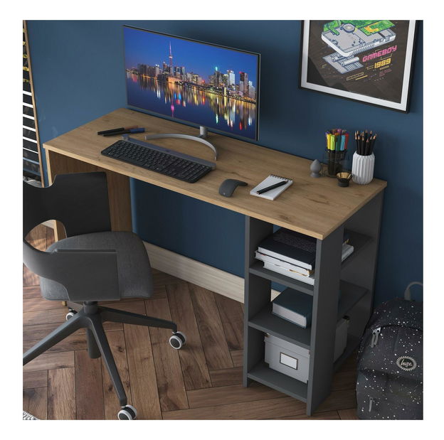 PC stolek Sikine 1 (ořech + antracit)