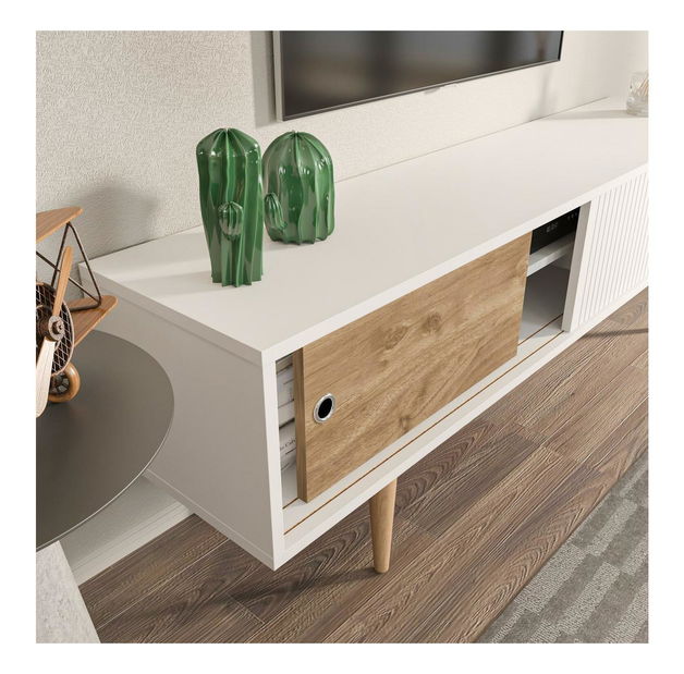 TV skříňka Ecranissa (bílá + ořech)