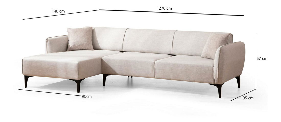 Rohová sedačka Belasemma (L) (bílá + černá)