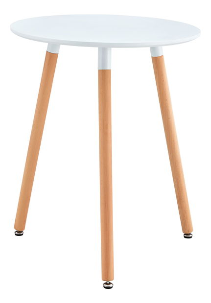 Jídelní stůl Elcino (bílá matná + buk) (pro 1 osobu)