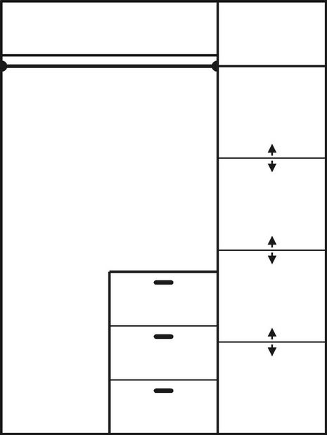 Šatní skříň Pembury 150/60 (se zrcadlem)