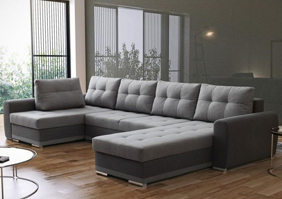 Rohová sedací souprava U Debora (šedá + světlešedá) (L)