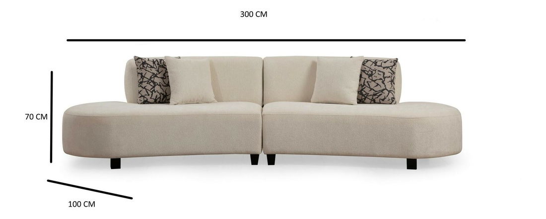 Rohová sedačka Parsenolla 2 (krémová)