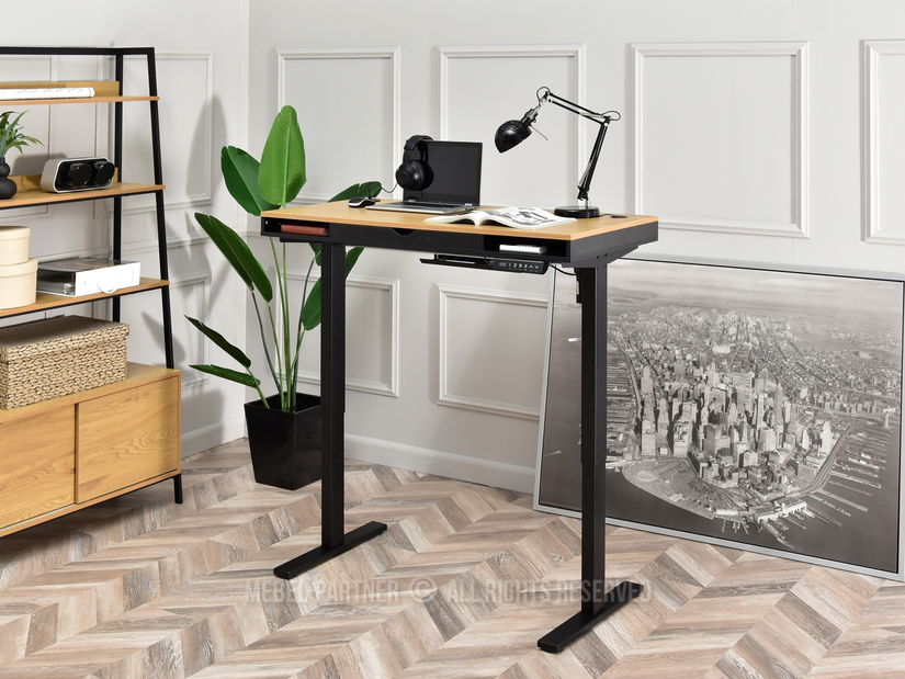 PC stolek Osto 120 (dub černý + bílá)