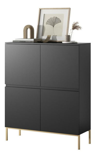 Skříňka Bennasi B1 (černá + zlatá)