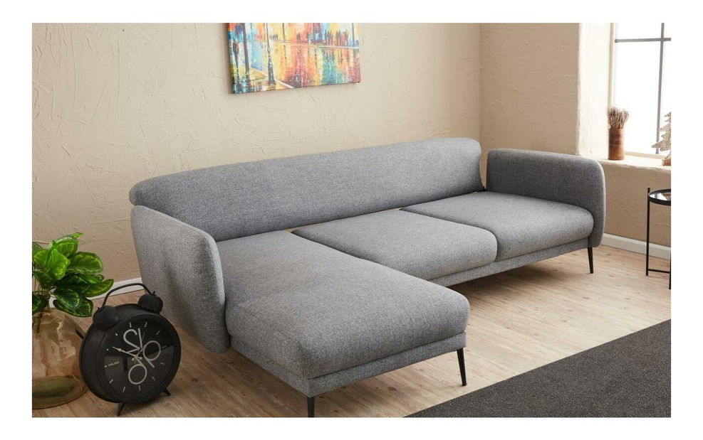 Rohová sedačka Victory (L) (šedá + černá)