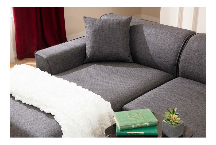 Rohová sedačka Petrafonzo (L) (antracit + černá)