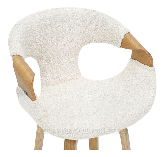 Barová židle Korala (krémová + dub)