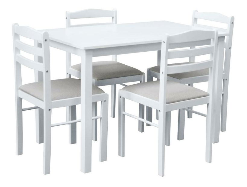 Jídelní set Sesiones (bílá + béžovošedá) (pro 4 osoby)