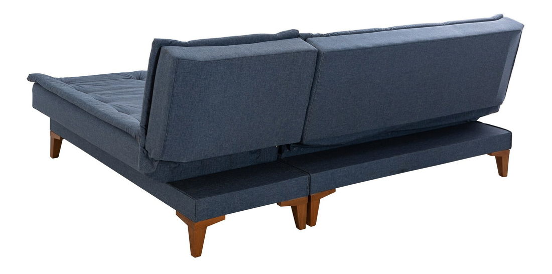 Rohová sedací souprava Santic (tmavě modrá)