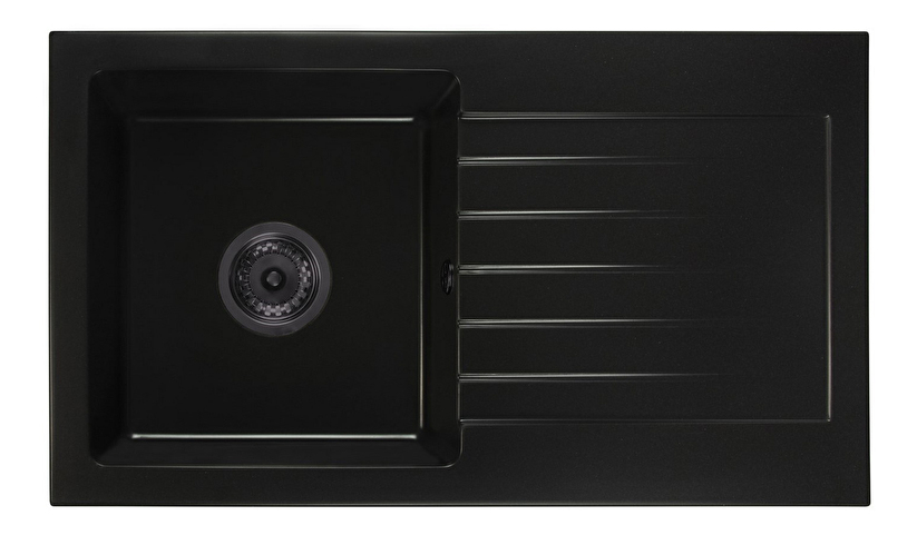 Kuchyňský dřez Lemmion (černá) (se 2 otvory pro baterii) (P)