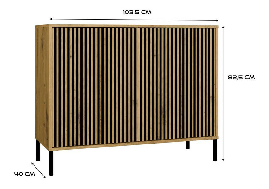 Skříňka Kamarussa Slim 5 A (dub artisan + černá)
