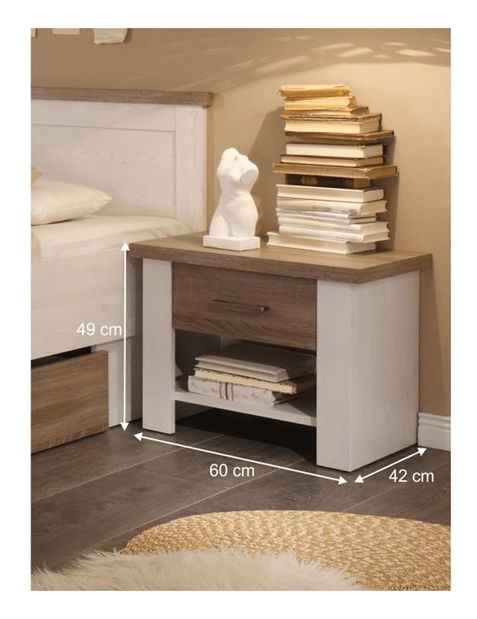 Ložnice Dawa (bílá + dub sonoma)