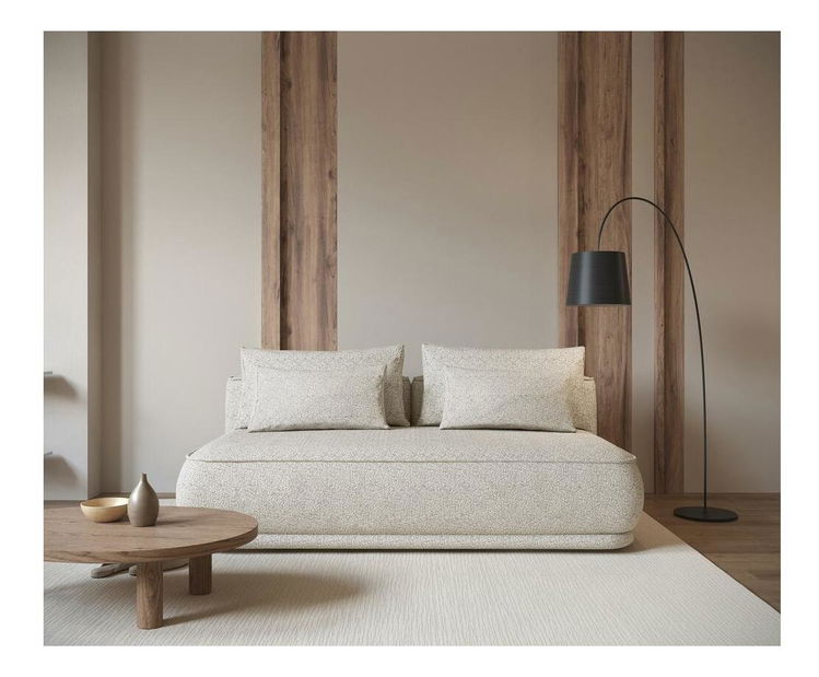 Pohovka třísedačka Lesanna (světlobéžová + černá)