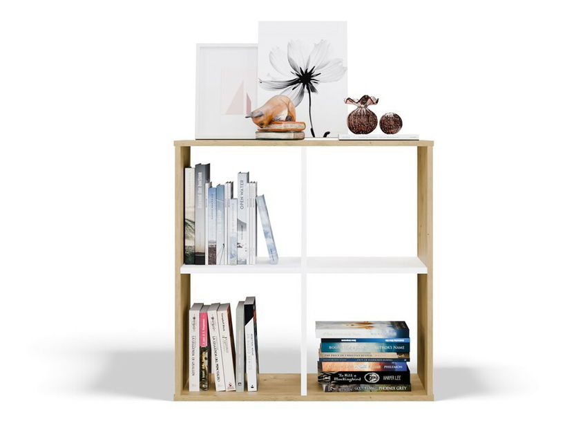 Regál Metros 2 (dub artisan + bílá)