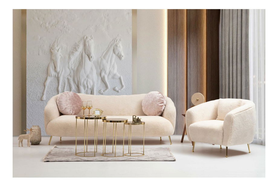 Křeslo Istiruna (béžová + zlatá)