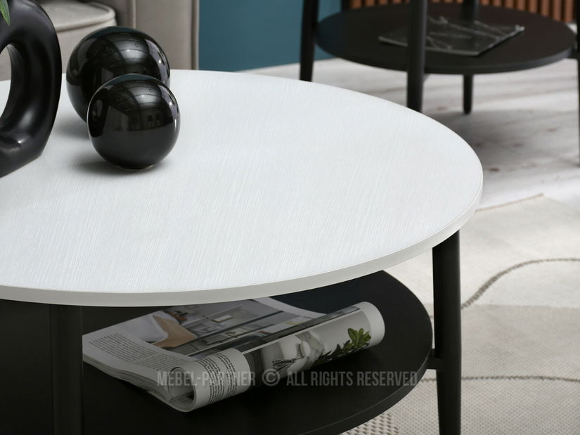 Konferenční stolek Randolf Xl (bílá + černá) *bazar