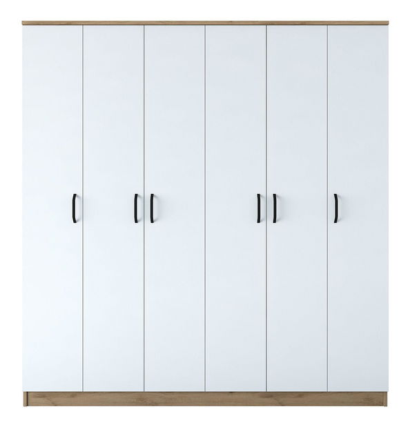 Šatní skříní Bastet 114 (ořech + bílá)