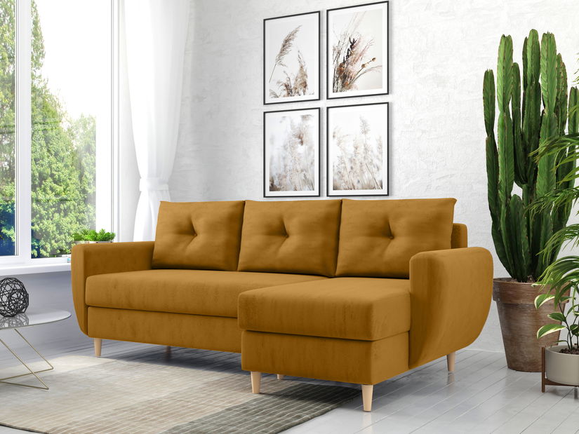  Rohová sedací souprava Eugenie (P) (šedočerná)