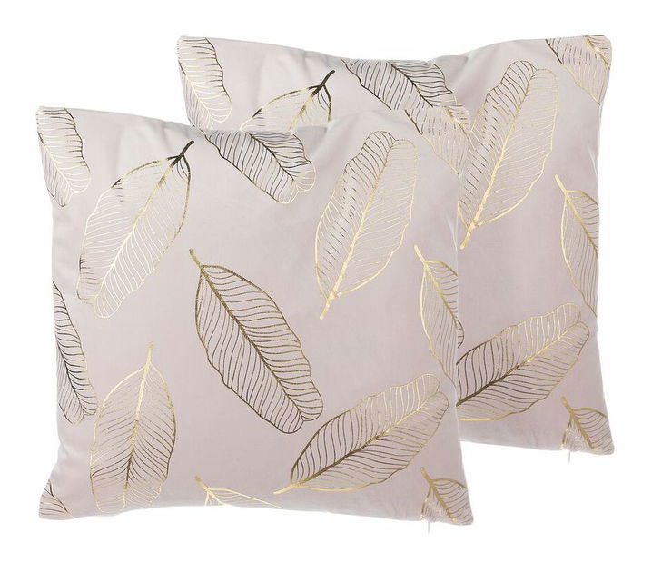 Set 2 ks. polštářů 45 x 45 cm FREDO (polyester) (růžová)