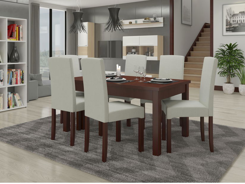 Jídelna Raviel 1 (ořech tmavý + světle šedá)