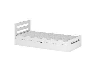 Dětská postel 80 cm Nia (s roštem a úl. prostorem) (bílá)