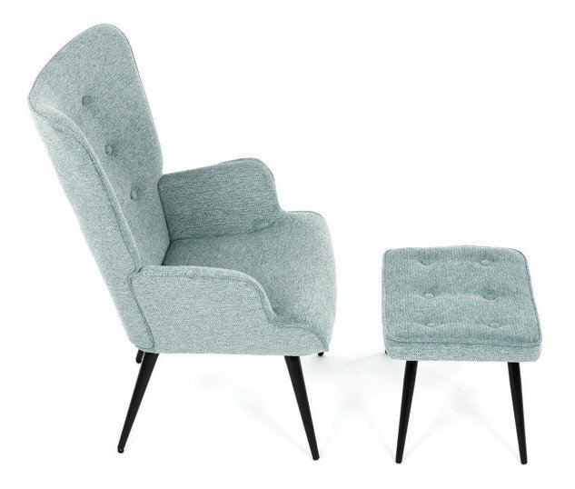 Křeslo s taburetkou Akitta (modrá)