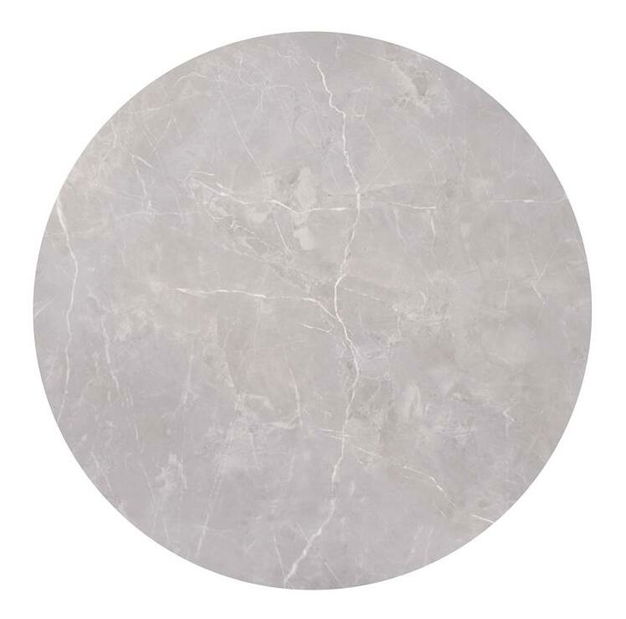 Set 2 ks. Konferenčních stolků Felecia (šedý mramor + černá)