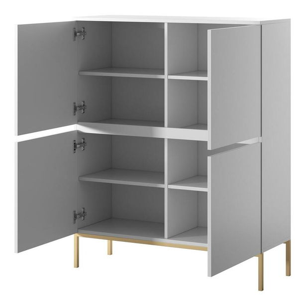 Skříňka Bennasi B1 (bílá + zlatá)