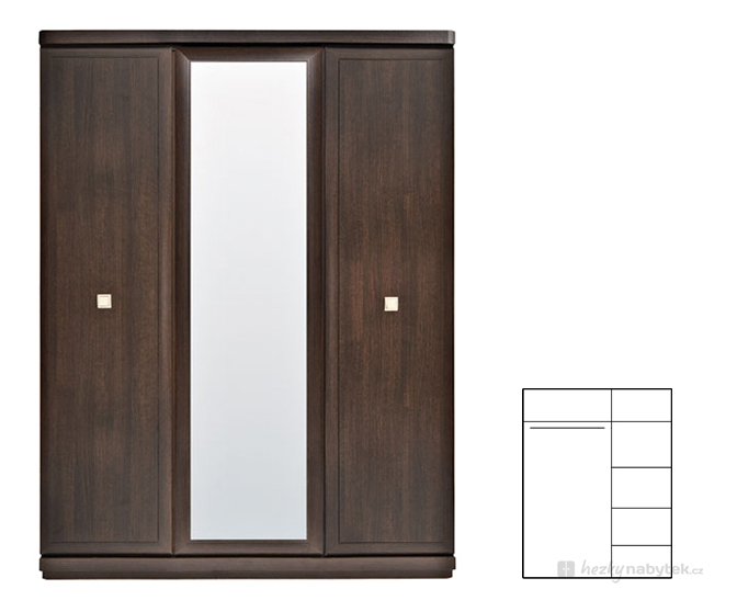 Šatní skříň BRW Oregon SZF3D (Dub Canterbury)