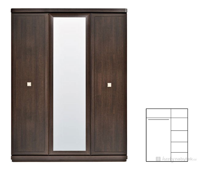 Šatní skříň BRW Oregon SZF3D (Dub Canterbury)